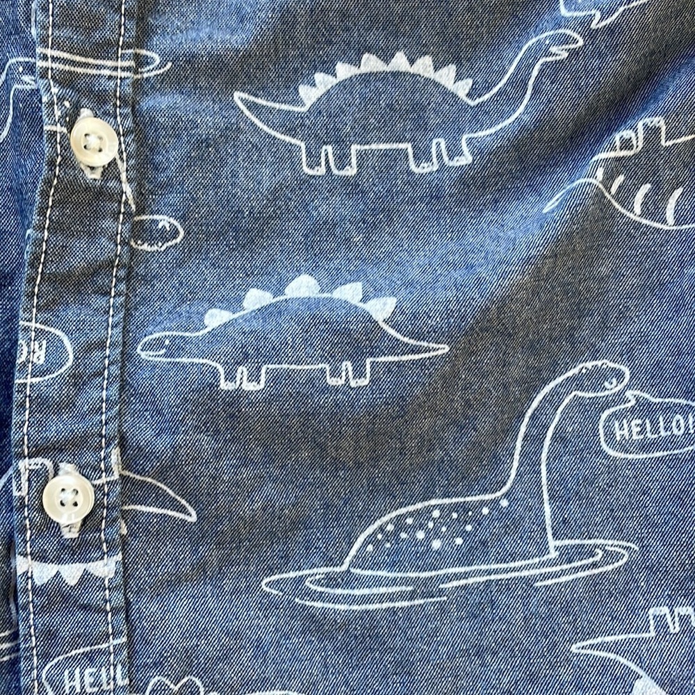Toddler Boy Carter’s Dinosaur Button Up Shirt - Picture 3 of 5